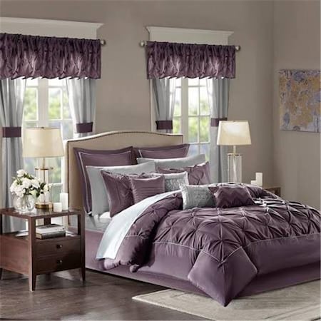 Madison Park MPE10-699 24 Piece Room In A Bag Comforter Collection - Plum; King Size